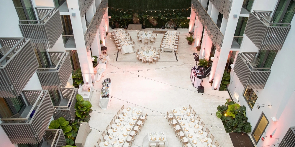 Aerial view of the atrium
